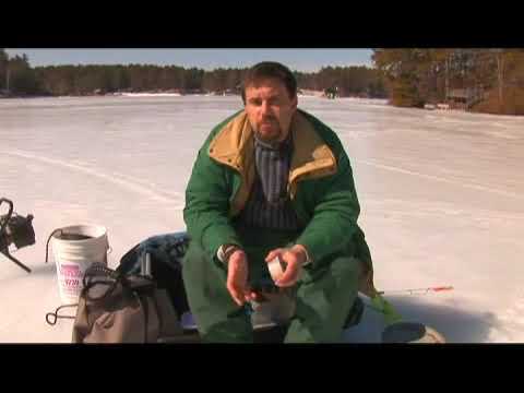 Chumming a Hole in Ice Fishing