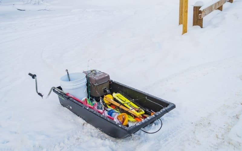 repairing an ice fishing sled