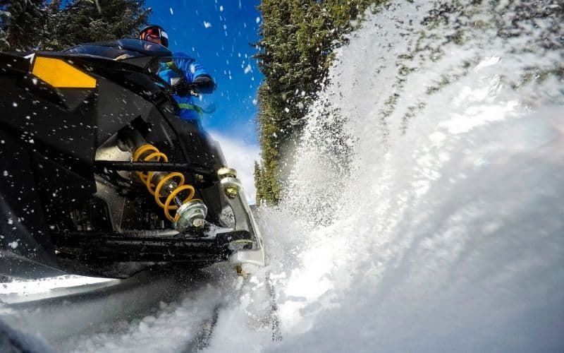 snowmobiles can slide over the deeper snow
