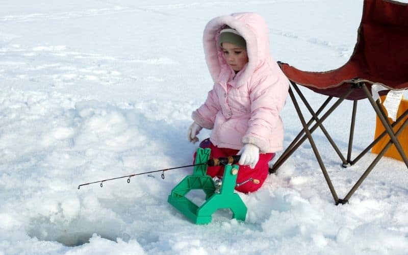 teaching kids to ice fish